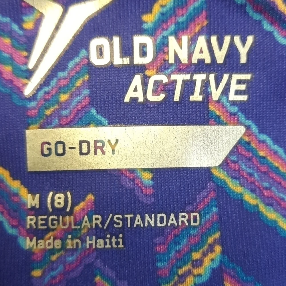 Old Navy Active purple patterned athletic full length leggings size medium 8